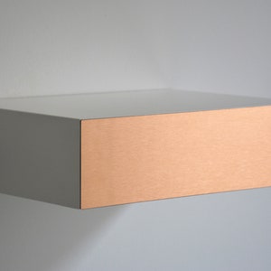 Floating nightstand with COPPER drawer image 4