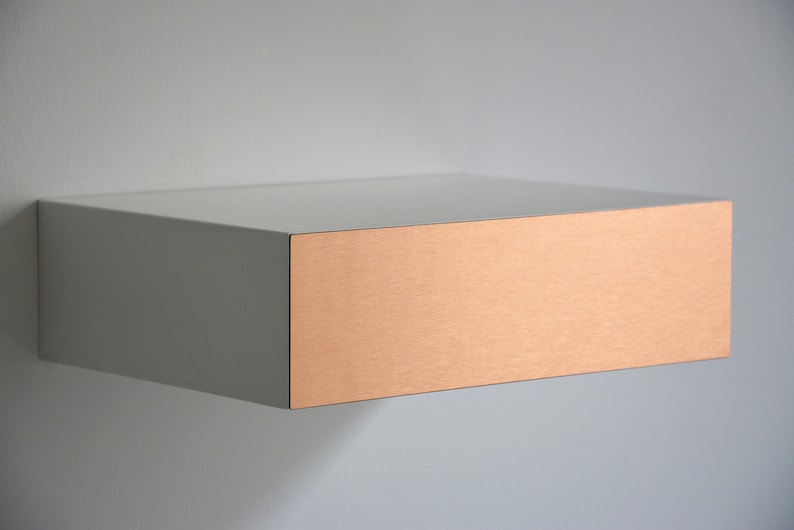 Floating nightstand with COPPER drawer image 4