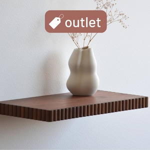 From stock! / All-round fluted walnut shelf - floating shelf with hidden mounting