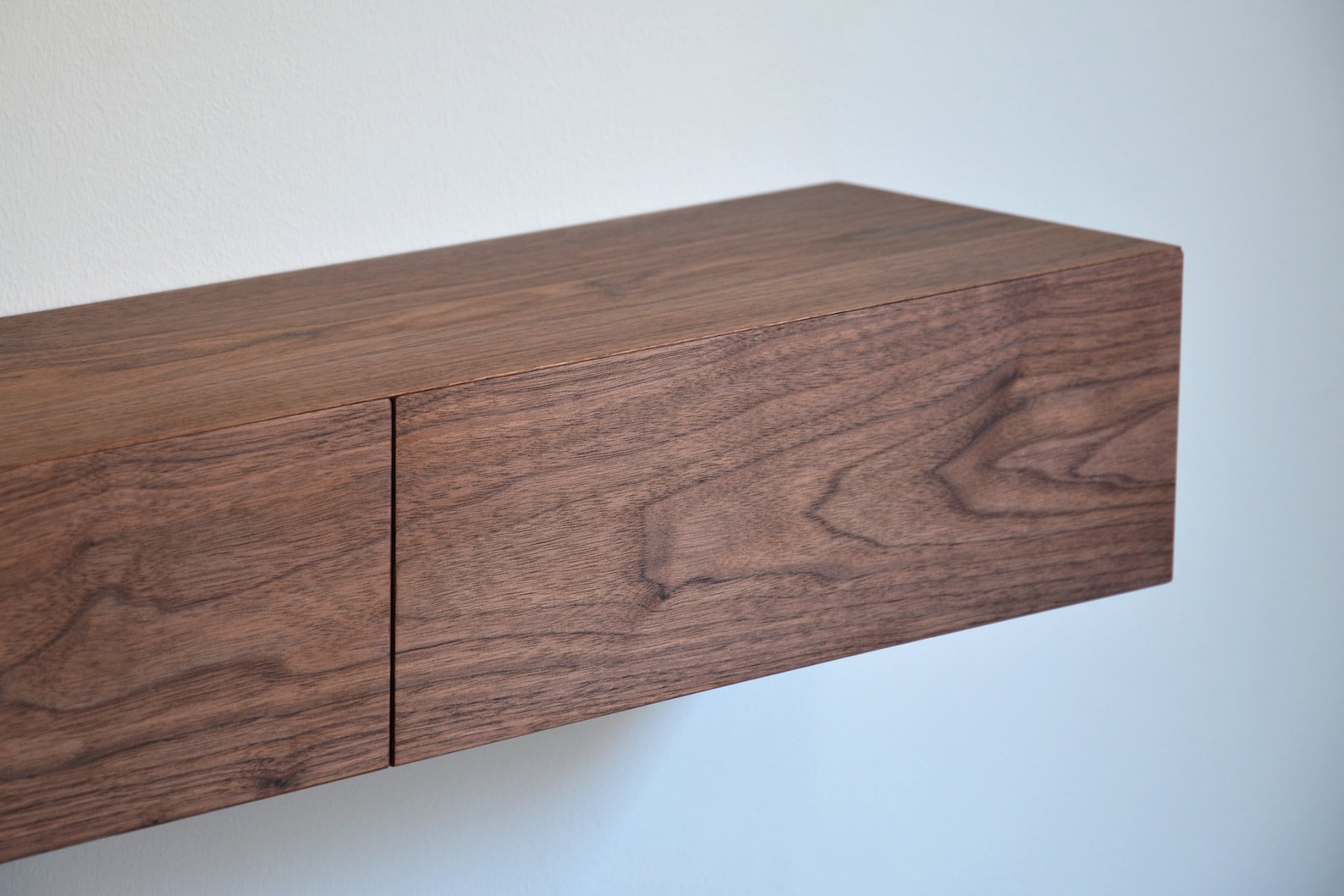 Floating Entryway Shelf With Hidden Drawers Made of Walnut Etsy