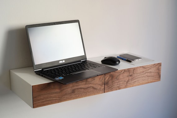 Wall-mounted home office desk
