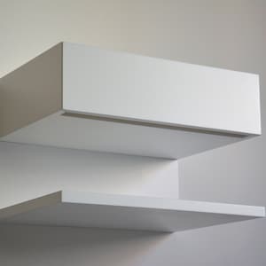 White floating nightstand with drawer and an extra shelf image 6