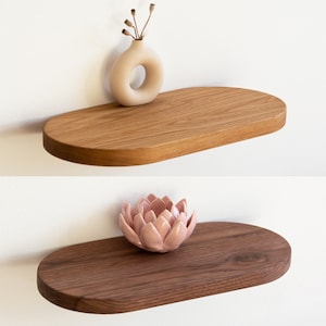 Shelf with a meaning: TWO SIDES, floating shelf made of oak or walnut