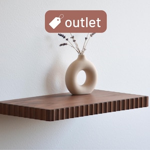 From stock! / All-round fluted walnut shelf - floating shelf with hidden mounting
