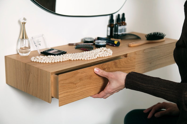 Minimalist Floating Dressing Table / Floating Vanity Made of Etsy