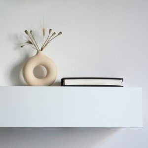 Minimalist white floating nightstand various sizes single or double image 2