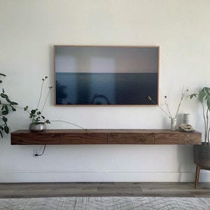 Floating TV console / TV stand / media console custom-made living room furniture image 2