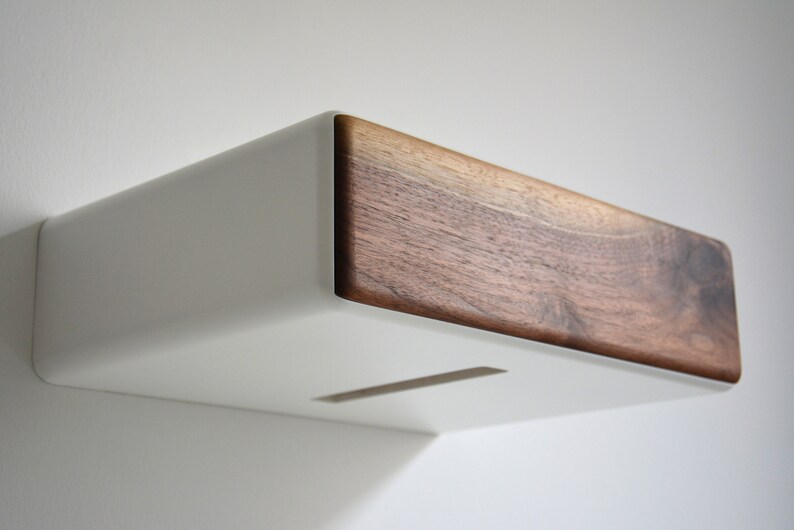 Round floating nightstand with walnut drawer various sizes Etsy