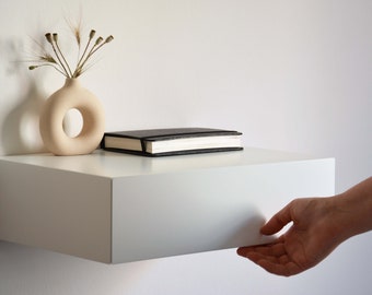 Minimalist white floating nightstand | various sizes | single or double