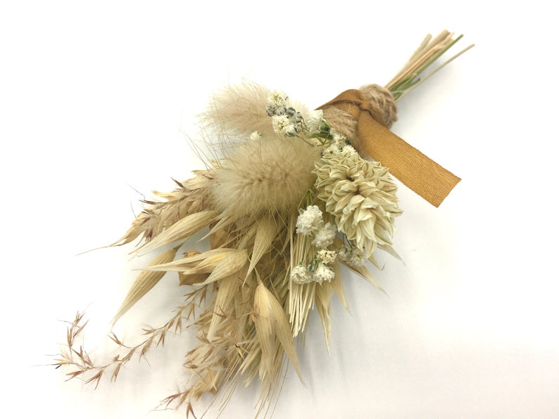 Dried Wildflower Boutonnière, Harvest Moon, Groom, Wedding image 3
