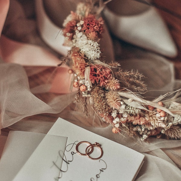 Boho Blush Dried Flower Crown