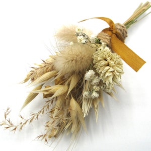 Dried Wildflower Boutonnière, Harvest Moon, Groom, Wedding image 1