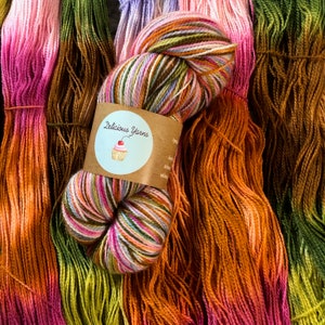 Rainbow Sprinkles Yarn, Superwash Merino Hand Dyed Yarn for Knitting and Crochet, Fingering Weight Yarn, Multicolored Yarn image 1