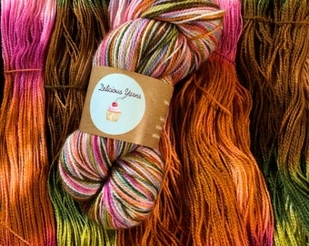 Rainbow Sprinkles Yarn, Superwash Merino Hand Dyed Yarn for Knitting and Crochet, Fingering Weight Yarn, Multicolored Yarn