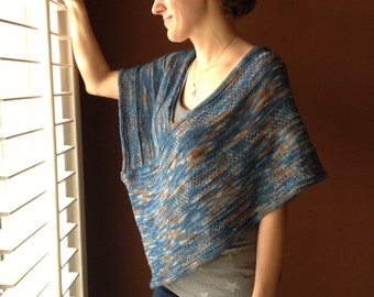 Knitting Pattern, "Textured Poncho", Knitting Instructions, PDF Instant Download  **ENGLISH ONLY**