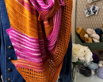 Knitting Pattern, "Piece of Cake Shawl", Advanced Beginner Level, PDF Instant Download