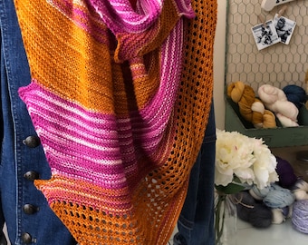 Knitting Pattern, "Piece of Cake Shawl", Advanced Beginner Level, PDF Instant Download  **ENGLISH ONLY**