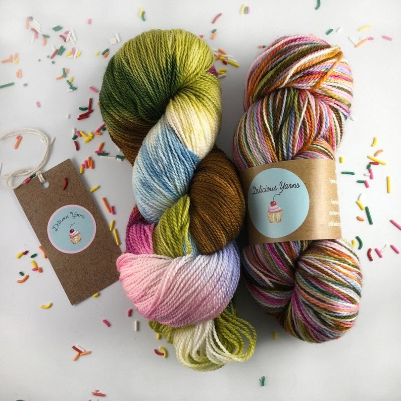 Rainbow Sprinkles Yarn, Superwash Merino Hand Dyed Yarn for Knitting and Crochet, Fingering Weight Yarn, Multicolored Yarn image 7