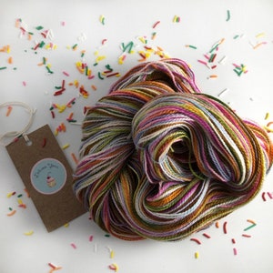 Rainbow Sprinkles Yarn, Superwash Merino Hand Dyed Yarn for Knitting and Crochet, Fingering Weight Yarn, Multicolored Yarn image 9