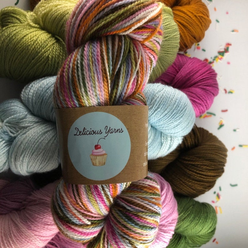 Rainbow Sprinkles Yarn, Superwash Merino Hand Dyed Yarn for Knitting and Crochet, Fingering Weight Yarn, Multicolored Yarn image 4