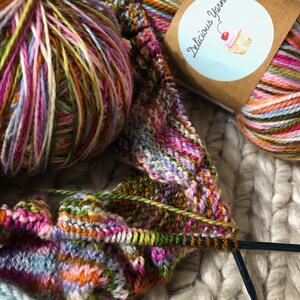 Rainbow Sprinkles Yarn, Superwash Merino Hand Dyed Yarn for Knitting and Crochet, Fingering Weight Yarn, Multicolored Yarn image 5