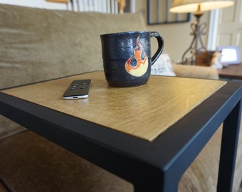 C-Table Steel Base with Birch Wood Top/ Couch Table/ Tray Side Sofa Table
