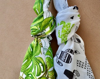 2 pieces Muslin Swaddle Blanket Cactus 100% cotton - 39" square baby blanket, baby gift for boy, girl, gender neutral, baby blanket, newborn