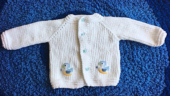 white knit baby boy outfit