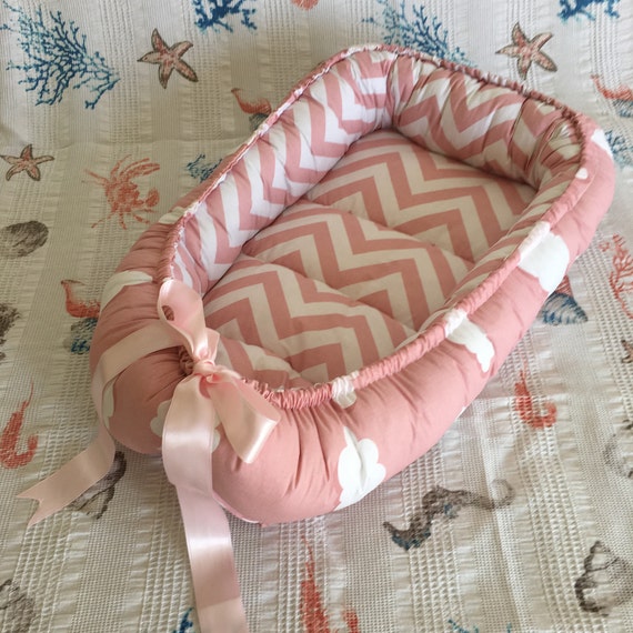 pink baby nest bed