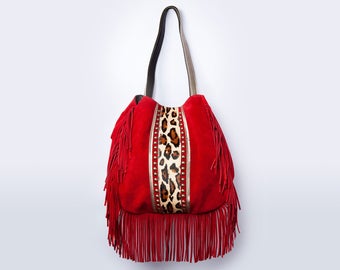red fringe bag