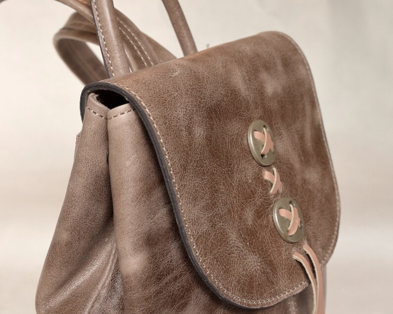 Distressed Leather Small Backpack Purse With Tassels Small Red Etsy