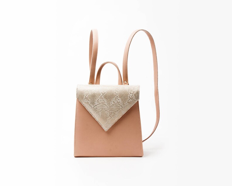 blush pink backpack purse
