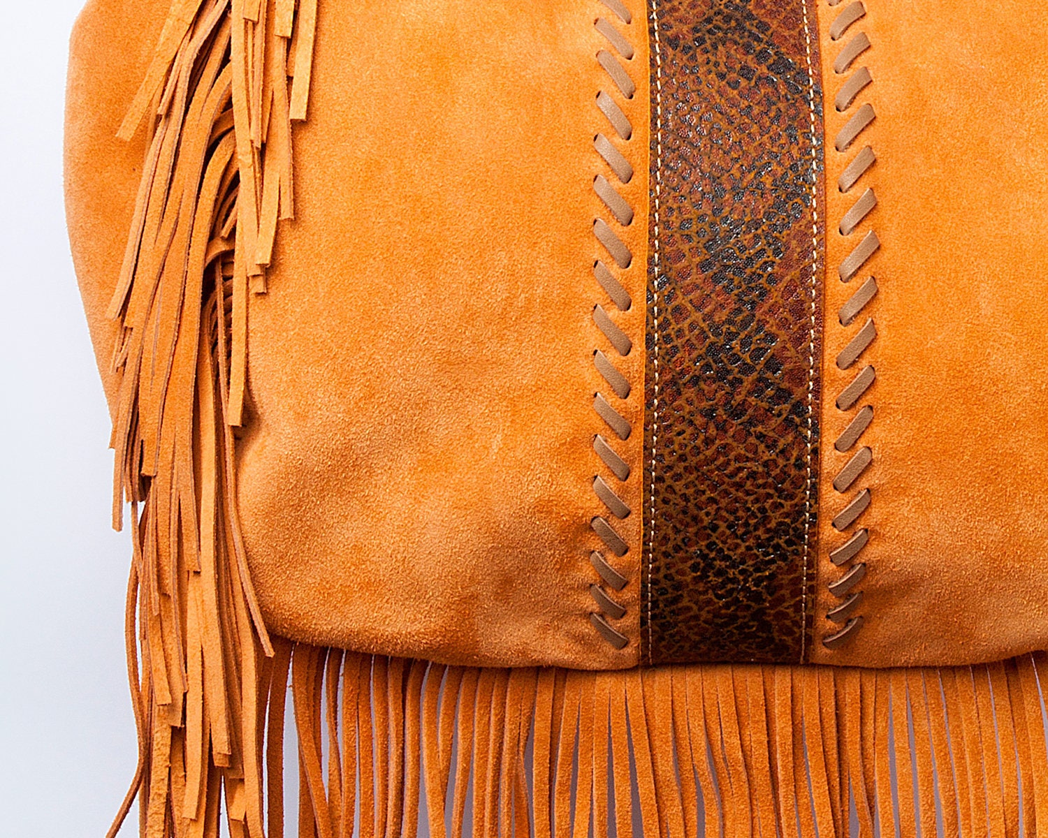 Suede Fringe bag Large suede purse Hobo suede bag Large Etsy