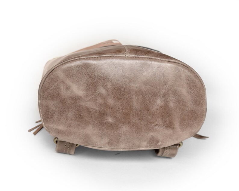 Distressed Leather Small Backpack Purse With Tassels Small Red Etsy