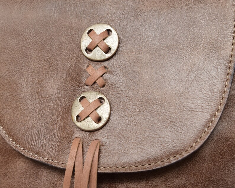 Distressed Leather Small Backpack Purse With Tassels Small Red Etsy