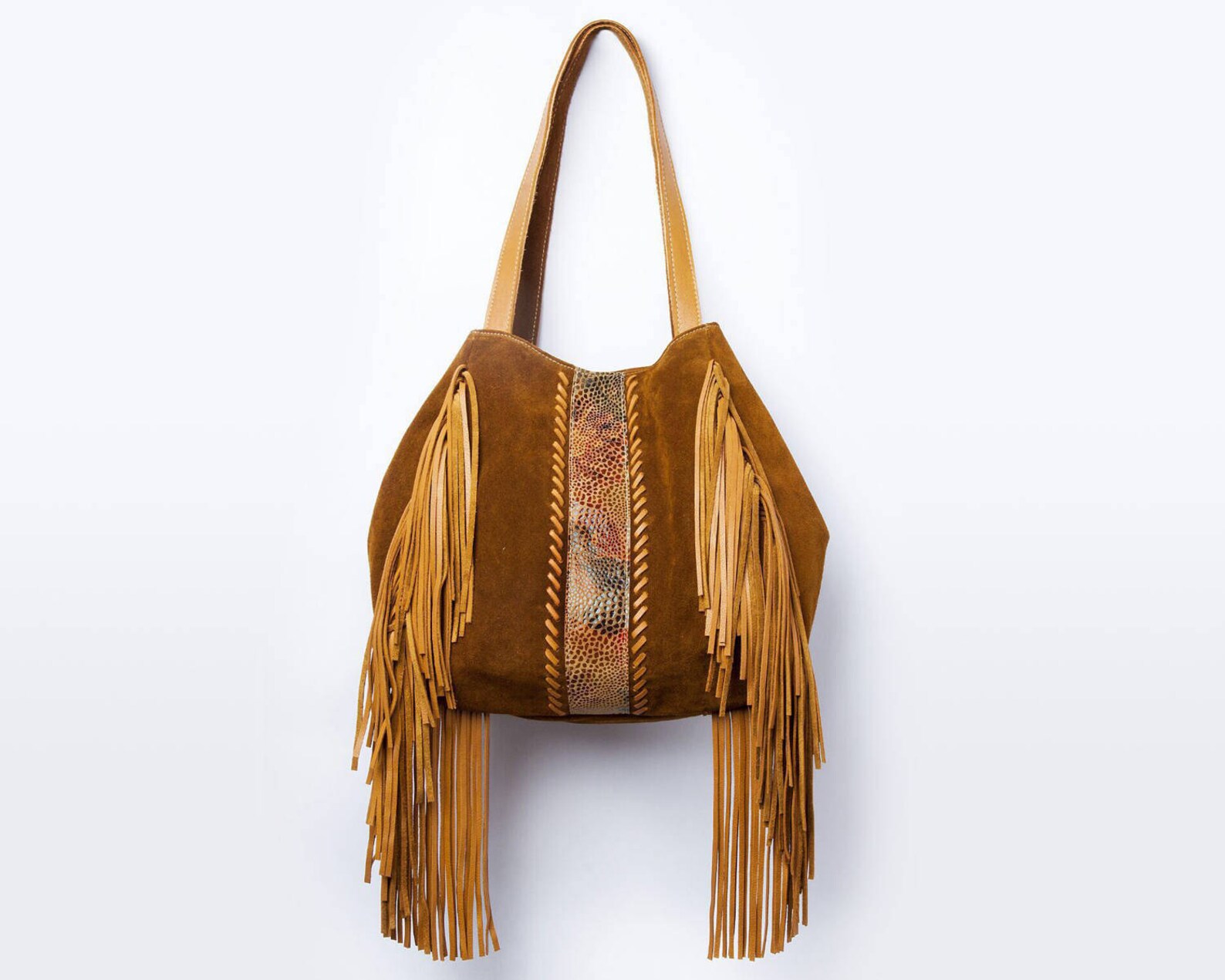 Fringes fringes fringes Suede bag with fringes Large hobo Etsy
