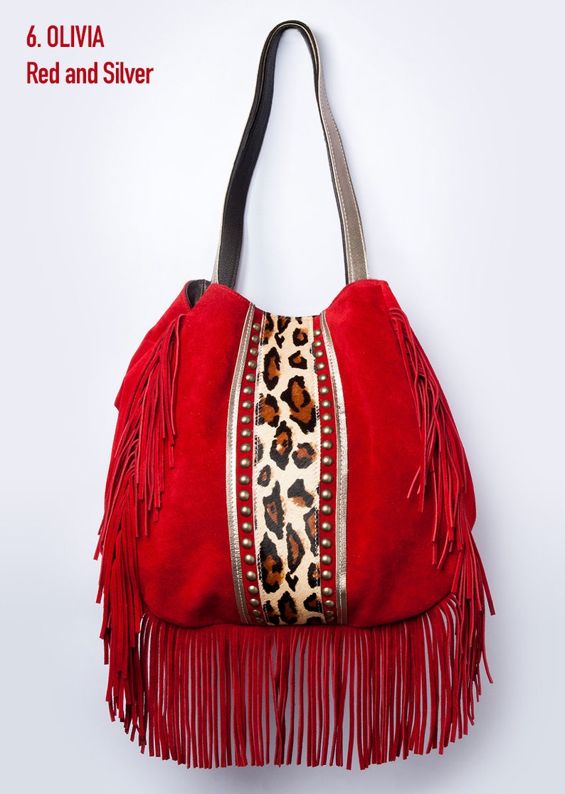 Suede Hobo Bag With Fringes Suede Tote Bag Handbag With Etsy
