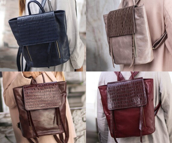 structured leather backpack