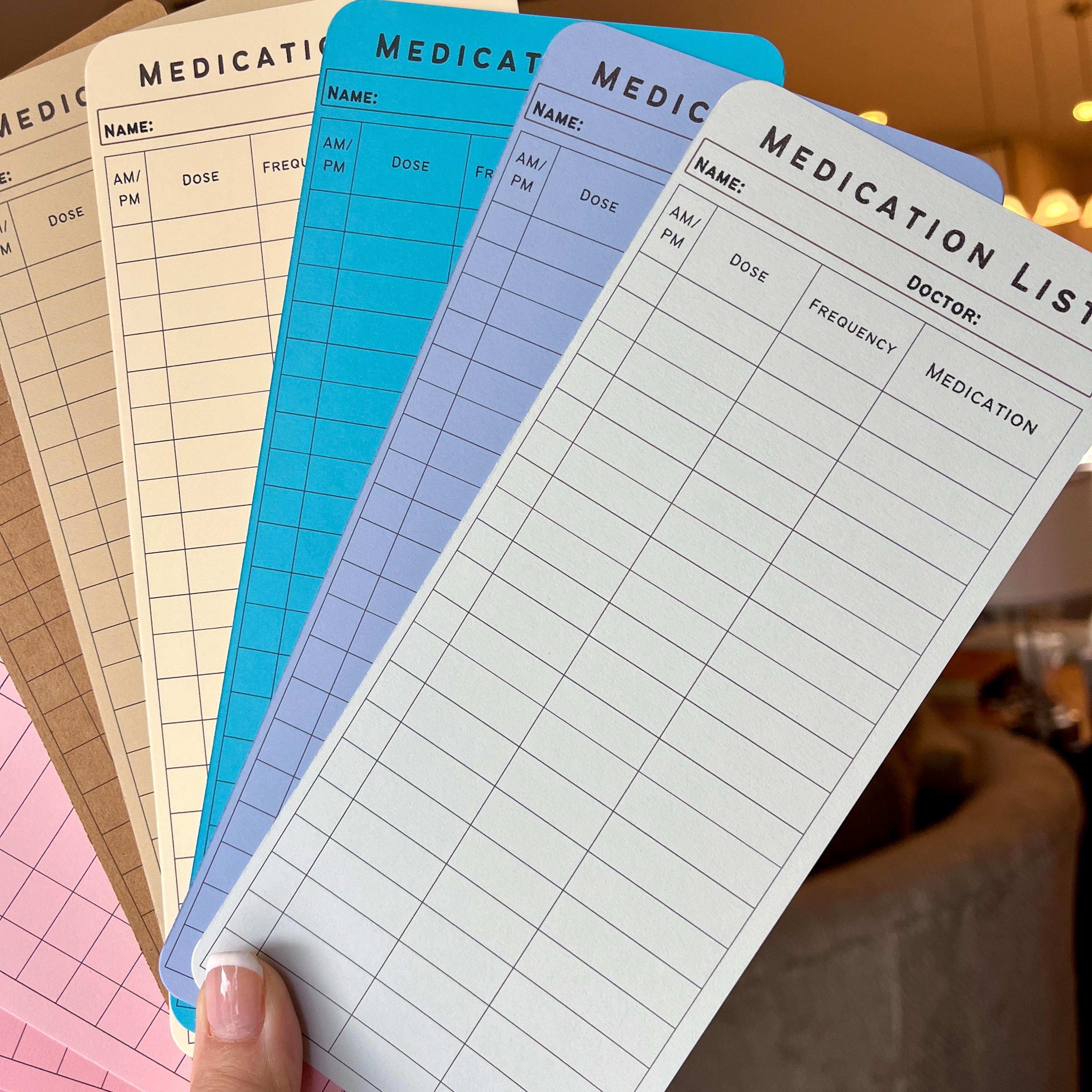Printable Medication List & Prescription Schedule, Digital Download PDF ...