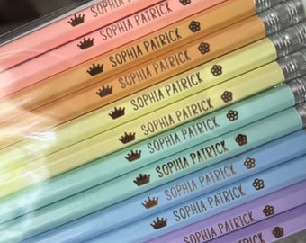 Personalized Engraved Pencil Singles, Custom Name, Back to School Favors