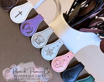 Personalized Leather Bookmark, Engraved Magnetic Book Accessory, 30+ Color Options