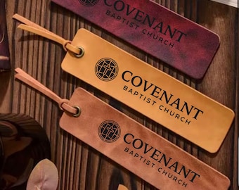 Personalized Leather Bookmark, Custom Engraved Gift.