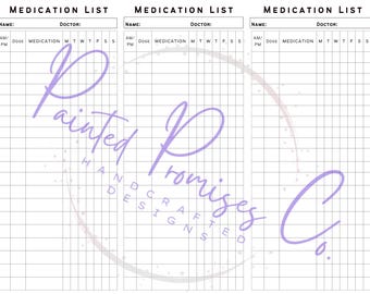 Lista de medicamentos y calendario de recetas imprimibles (PDF)