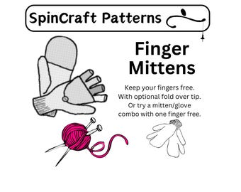 Finger Mittens Knitting Pattern: Folding Flap Design (PDF Pattern)