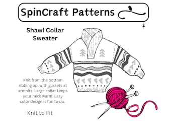 Shawl Collar Sweater Knitting Pattern