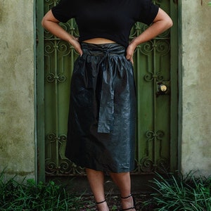Harper Skirt in Green Silk