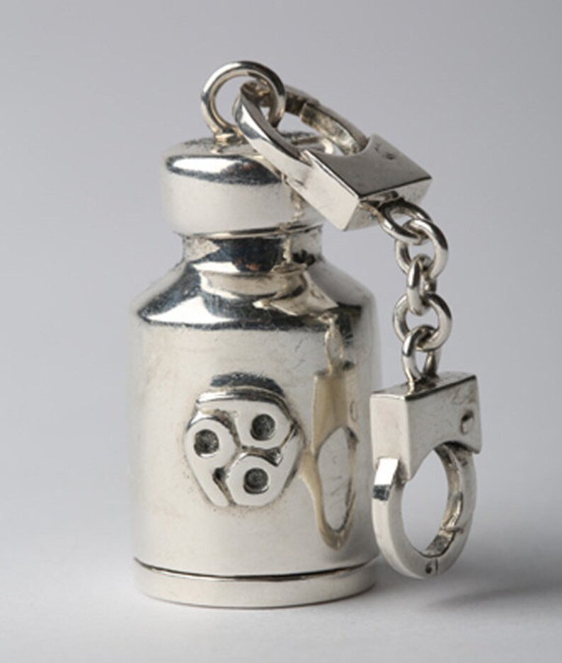everyday carry gifts = /'pillvial/' handcuffs pendant pill case mini edc stash necklace burning man jewelry small pill box