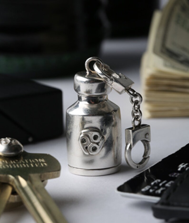everyday carry gifts = /'pillvial/' handcuffs pendant pill case mini edc stash necklace burning man jewelry small pill box
