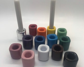 purple candle holders wedding