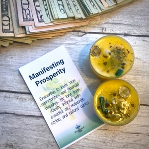 Prosperity Spell Tealights: Honeysuckle Scented Money Candle (Set of 2)